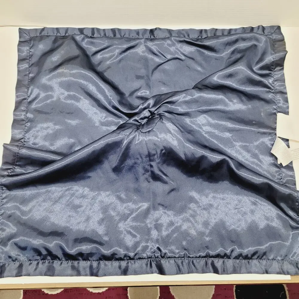 Just Born Bear Baby Blanket White Grey Blue Mountains Satin Security Lovey 24